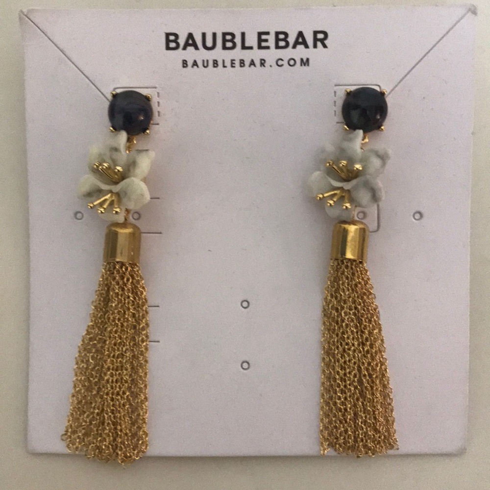 Flower tassel Bauble Bar earrings